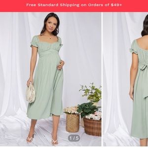 Medium Sage green maternity dress